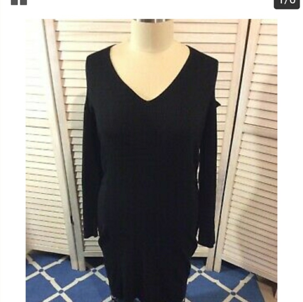 Lane Bryant Black cold shoulder dress